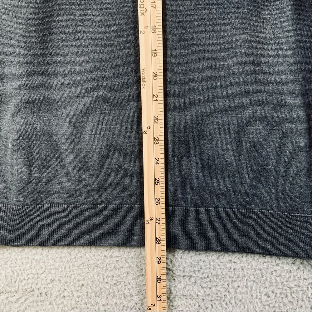 Turnbury Extra Fine Merino Wool‎ Sweater Men's Long Sleeve V Neck Gray Size XL